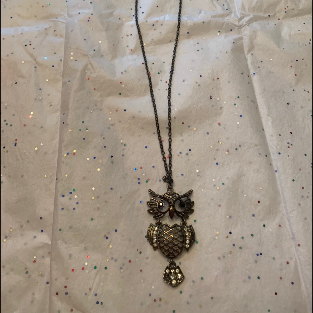 Long owl necklace